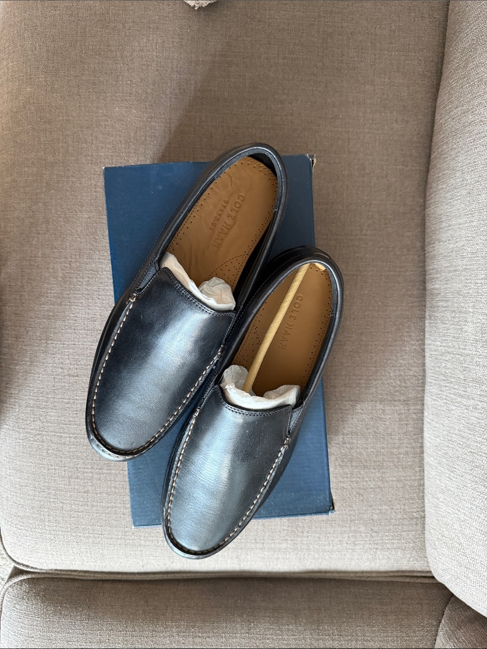 Cole Haan Navy Blue Box with White Logo